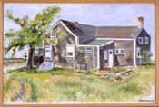 Painting of a house on Nantucket