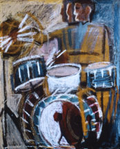 Painting of a drummer