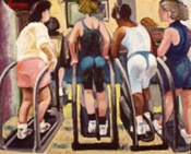 Painting of People in a Gym